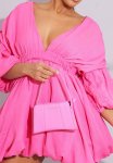 Triangular Shoulder Bag - Bright Pink