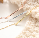 CNE107474 - Personalized Sterling Silver Bar Necklace - Choose Your Color