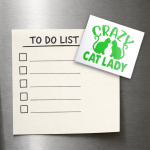 Green On White Magnet – Crazy Cat Lady