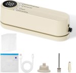 Xvacuum 3-IN-1 Portable Food Sealer Machine Rechargeable Vacuum Sealer With Digital Display Strong Suction & Bag Sealing Modes G