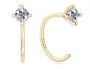 Moissanite Diamond Hoop Earrings 14K Yellow Gold Plated 925 Sterling Silver