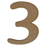 Laser Cut Wooden Number 3 20CM