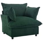 Evergreen Oversized Corduroy Armchair Plush Deep-seated Accent Chair