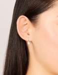 Sterling Silver Heart Charm Huggie Earrings
