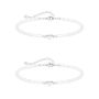2-PACK Heart Pearl Bracelet - Silver