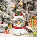 Dusvally Snow Globe Gift For Kid & Adult Snowman-scene Crystal Musical Glitter Ball For Christmas & New Year 100MM Glass Water G