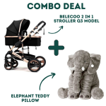 2 In 1 Belecoo Combo Q3 Stroller + Elephant Teddy Pillow