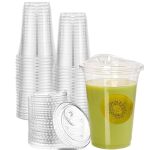 Artpreti 16 Oz Clear Plastic Cups With Strawless Sip Lids Disposable Plastic Coffee Cups With Lids To Go Cups For Iced Coffee Sm