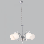 Polished Chrome Chandelier With Opal Glass And Acrylic Crystals Light Fitting – CH383 5
