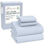 Ruvanti 100% Cotton Organic Percale Sheets King Size Crisp Cooling Bed Sheets For Hot Sleepers Deep Pocket 15" Soft Peach Finish