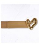 Heart Buckle Elastic Belt - Taupe Free