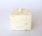 Square Bone Box With Knob 13X15.5X15CM