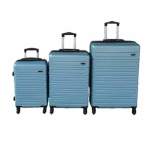 Smte Abs Spinner Wheels Telescoping Handles & Lock Luggage Set Light Blue 3-PIECE With Keychain
