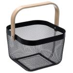 Vegetable Wire Basket With Wooden Handle