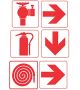 Fire Extinguisher Fire Hose And Fire Hydrant Sign 19X19CM - 6 Pack