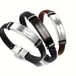 1PC Engraved Nameplate Bracelet With Gift Bag Father's Day Gift