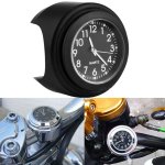 Aluminum Alloy Plating Motorcycle Handlebar Clock Black Shell Black Background