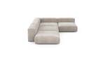 Four Module Corner Sofa - Cord Velours - Platinum - 241CM X 346CM