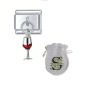 Stainless Steel Italian Link Bracelet Dangling Charm - Red Wine Glass