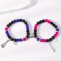 2pcs Star Guitar Y2k Glass Beads Bracelets Couple Pentagrams Jewelry Couple Bracelets For Women Men Valentines Day Gift