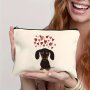 Dachshund Dog Print Makeup Bag Zipper Bag Travel Cosmetic Bag Pen Bag Stationery Supplies Bag Multifunctional Bag Gift For Friends