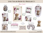 Cot Duvet Bedding Safari Pink And Maroon Rose Wonderland Set
