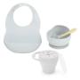 4AKID Silicone Baby Feeding Set 4PC - Blue Grey