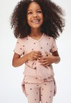 Ribbed Cotton T-Shirt - Light Pink Strawberries