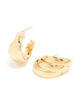 Waterproof Stainless Steel Triple Illusion Hoop Earrings