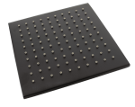 Shower Rose Square Stainless Steel Matt Black 4" - Mica Online