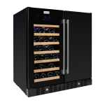 Snomaster 34 Bottle + 95L Black Pro Series Double Door Wine beverage Cooler - VT-19DPRO
