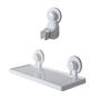 Bathroom Shelf And Adjustable Shower Head Holder With Suction Cups