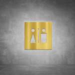 Toilet Male And Female Sign D01 - Polished Brass