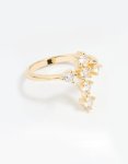 Goldair Gold Plated Cubic Zirconia Cross Ring - M l