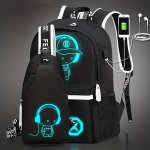 2PCS SET Simple And Large Capacity Casual Travel Backpack School Bag Set Cartoon Print Crossbody Bag Chest Bag