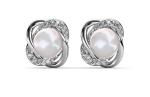 DESTINY Pearl Flower Earrings Embellished With Swarovski Crystals - Default