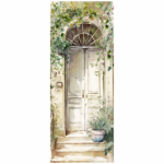 WD3386 Tear Resistant Door Print Beige Vine View