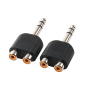 Adapter 2-PACK - 6.3MM M To 2 X Rca F
