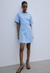 Waisted T-Shirt Dress - Blue