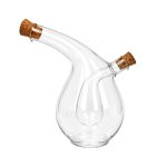 Clear Glass Oil And Vinegar Dispenser Curved Dual Chamber
