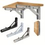 1PC Heavy Duty Folding Shelf Brackets - Wall Mounted For Bench Table With Screws