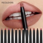 Waterproof Matte Lipliner Pencil Red Contour Tint Lipstick Long Lasting Non-stick Cup Moisturising Lips Makeup Cosmetic 12 Color