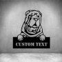 Chinese Shar-pei With Custom Text - 300MM / Matt Silver