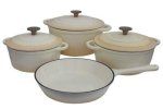 Smte King Cuisine 7 Piece Glazed Cast Iron Dutch Oven Cookware Set With Keychain