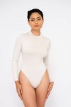 Women’s Turtle Neck Long Sleeve Bodysuit Open Back