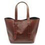 Genuine Leather Miss Daisy Handbag - Brown