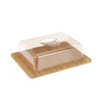 Bamboo Cheese Board With Acrylic Dome Clear & Brown