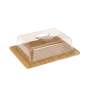 Bamboo Cheese Board With Acrylic Dome Clear & Brown