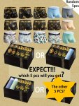 Black Golden Gift Box Package - Stylish Series Random 1/5PCS Men's Golden Chain & Wing Print Boxer Briefs - Comfy & Antibacteria