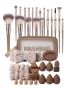 47 Piece Makeup Brush Set With Beauty Sponges & Makeup Travel Bag - Pink